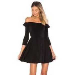Lovers + Friends black off shoulder dress